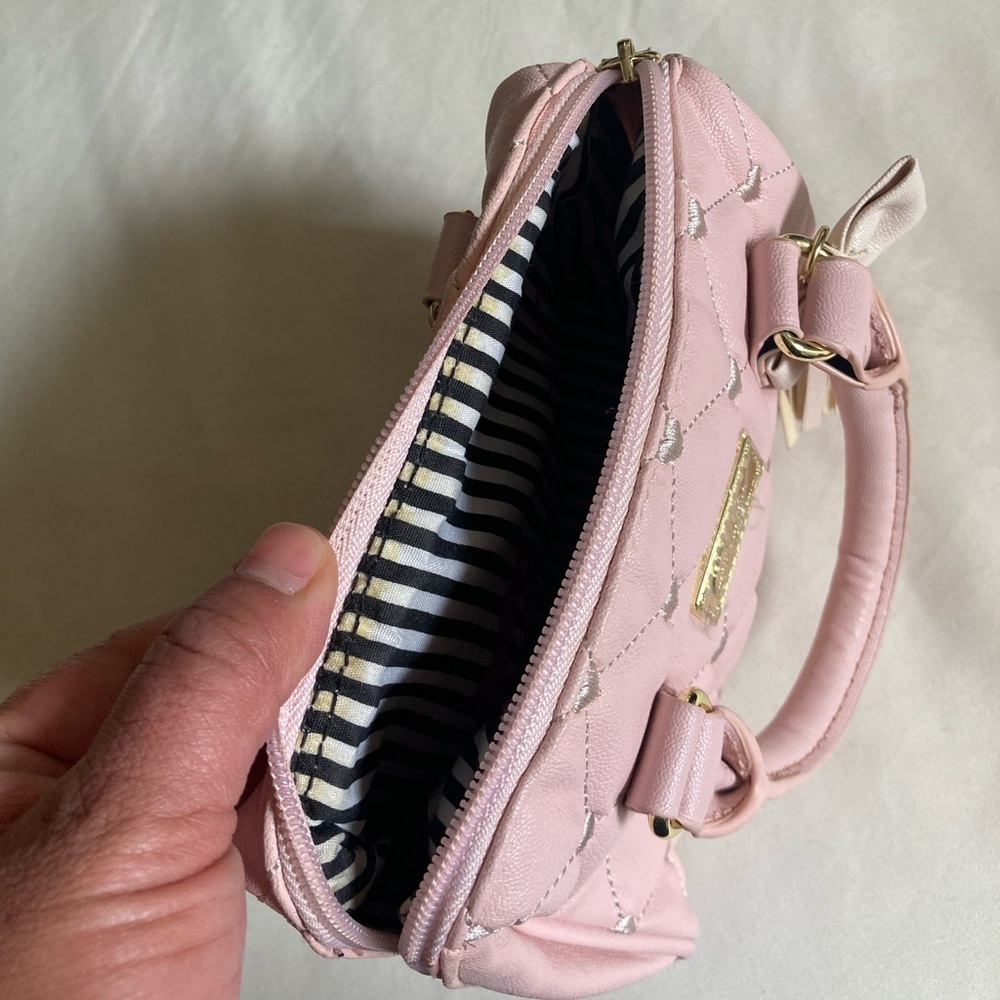 NWOT Betsey Johnson Pink Mini Bag with Gold Accents - Picture 15 of 16